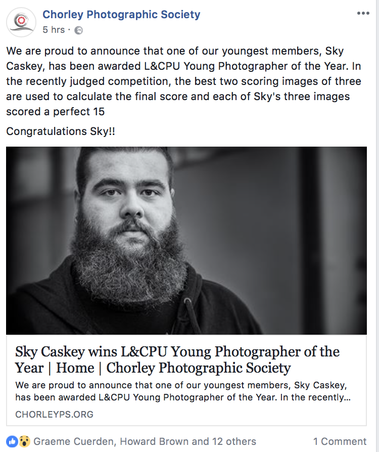Sky wins “Young Photographer of the Year”